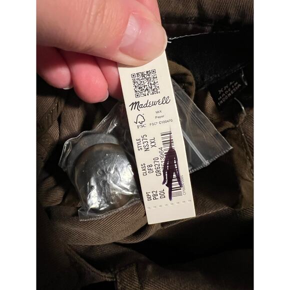 NWT Madewell Women's Belted Trench Coat in Drapey Twill Dark Olive Size XXL - Picture 16 of 16
